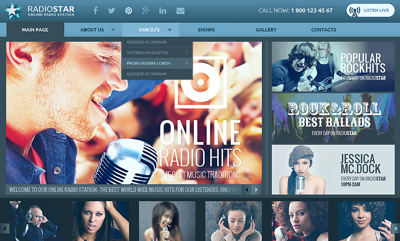 Radio Star WP Wordpress template ID:300111864 Slide 1
