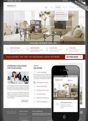 Interior Designing Wordpress template ID: 300111675