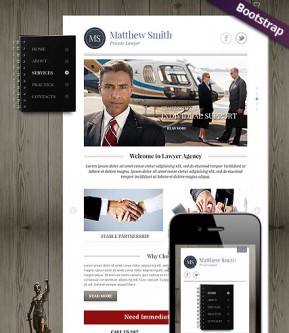 Private Lawyer Bootstrap template ID: 300111731